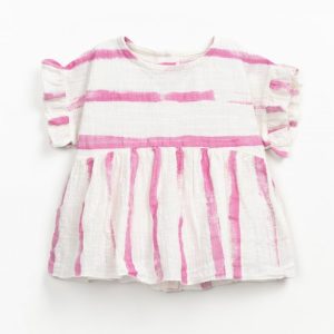 PLAY UP  S/S25  TUNICA COTONE RIGHE ROSA