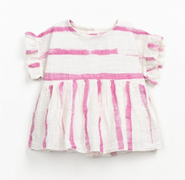 PLAY UP  S/S25  TUNICA COTONE RIGHE ROSA